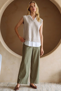 Beige/Cream Shirt Vest