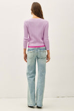 Load image into Gallery viewer, Lilac Pointelle 3/4 Cardigan