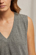 Load image into Gallery viewer, PWT Heather Grey Cotton Slvls V-Neck Tee