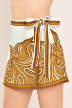 Load image into Gallery viewer, Ivory/Tan Printed Side Tie Skort