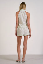 Load image into Gallery viewer, Green/White Printed Collared Slvls Button Down Top