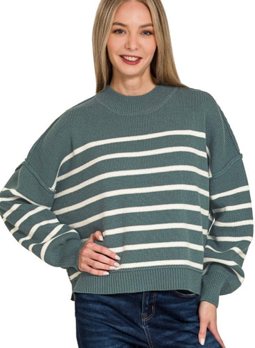 Ash Jade Striped Oversized Sweater