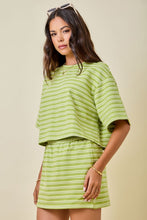Load image into Gallery viewer, Matcha Striped Top + Skort Set