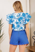 Load image into Gallery viewer, Solid Blue Scallop Hem Skort