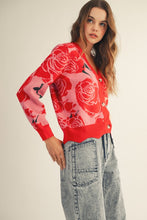 Load image into Gallery viewer, Rose Pink Floral Cardigan