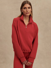 Load image into Gallery viewer, Varley Sian Cropped Half Zip Midlayer Lava Falls