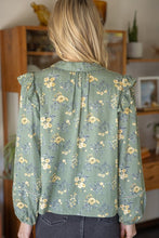 Load image into Gallery viewer, Sage Tassel LS Printed Blouse