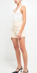 Ivory Tailored Basic Shorts