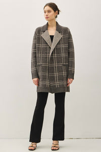 Chocolate Plaid Coatigan