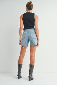 JP Light Denim Distressed Walking Short