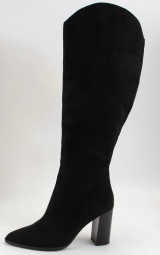 Black Suede Knee High Boots