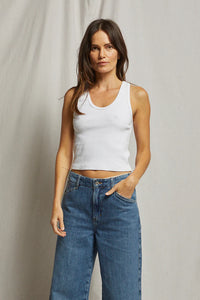 Perfect White Tee Ribbed Structured Bra Friendly White Tank