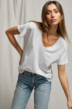 Load image into Gallery viewer, Cotton SS V-Neck Boxy Tee White
