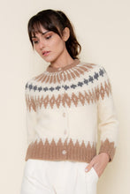 Load image into Gallery viewer, Cream Multi Print Knitted Cardigan