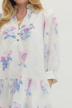Load image into Gallery viewer, White/Lavender Floral Dress