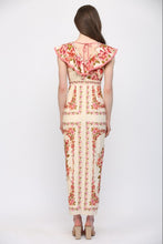 Load image into Gallery viewer, Ivory Multi Floral Print Ruffled Dress