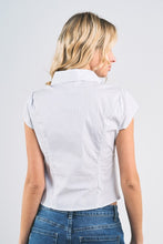 Load image into Gallery viewer, White/Black Pinstripe SS Shirt