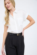 Load image into Gallery viewer, White Pinstripe Collared Shirt