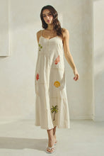 Load image into Gallery viewer, Sand Tropical Embroidered Slvls Maxi Dress