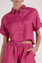 Load image into Gallery viewer, Fuchsia Button Down SS Top + Shorts Set