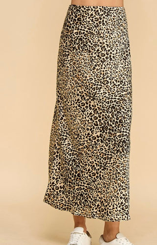 Brown Leopard Full Length Skirt