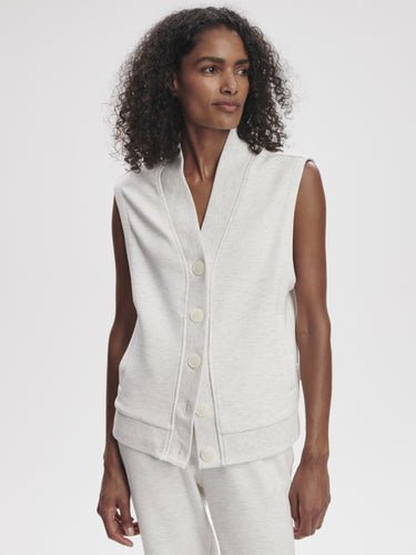 Varley Ivory Marl Vicky Button Gilet