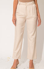Load image into Gallery viewer, Stone Satin Pleated Crop Pants