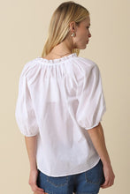 Load image into Gallery viewer, Light Cotton Puff Slv Blouse White