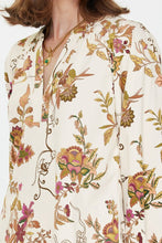 Load image into Gallery viewer, Mauve Corduroy Floral Split Neck LS Blouse