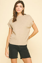 Load image into Gallery viewer, Taupe Shirring Detail Sweater Vest