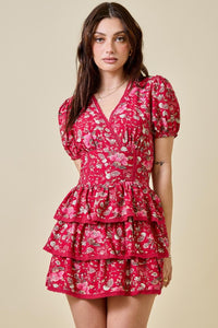 Ruby Multi Floral Ruffle Romper Dress