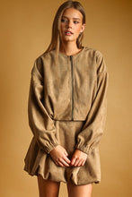 Load image into Gallery viewer, Ash Mocha Suede Cropped Jacket