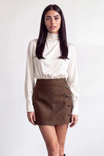 Load image into Gallery viewer, Brown Button Detail Skirt