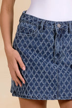 Load image into Gallery viewer, Denim Diamond Mini Skirt