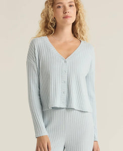 Z Supply Snowflake Blue Mara LS Cardigan Top