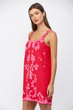 Load image into Gallery viewer, Red Embroidered Mini Shift Dress