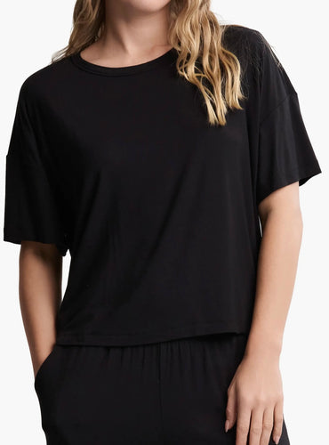 Barefoot Dreams Black Ultra Soft Jersey SS Top