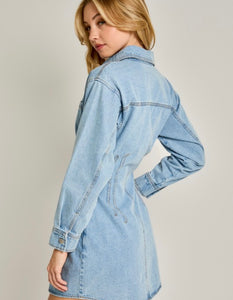 Denim LS Button Frnt Dress