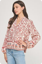 Load image into Gallery viewer, Scarlet Border Printed LS Blouse