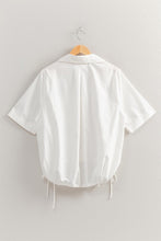 Load image into Gallery viewer, White Drawstring Hem Cotton Shirt