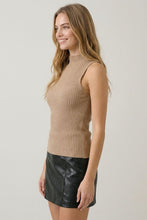 Load image into Gallery viewer, Tan Slvls Turtleneck Knit Top