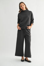 Load image into Gallery viewer, Charcoal Scuba Top + Pant Set