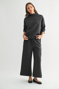 Charcoal Scuba Top + Pant Set
