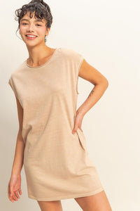 Throw On and Go Knit Dress Taupe