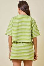 Load image into Gallery viewer, Matcha Striped Top + Skort Set