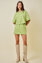Load image into Gallery viewer, Matcha Striped Top + Skort Set