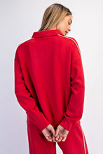 Load image into Gallery viewer, Red/Cream Piping Polo Top w/ Pants Set