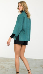 Teal Suede SS Coat