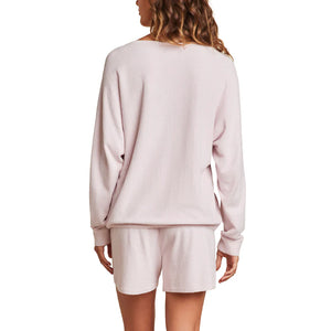 Barefoot Dreams Lotus Pink CCUL Boatneck Pullover w/ Short Set