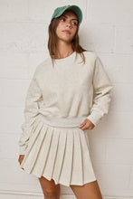 Load image into Gallery viewer, White Melange Knit Sweater Top + Skirt Set